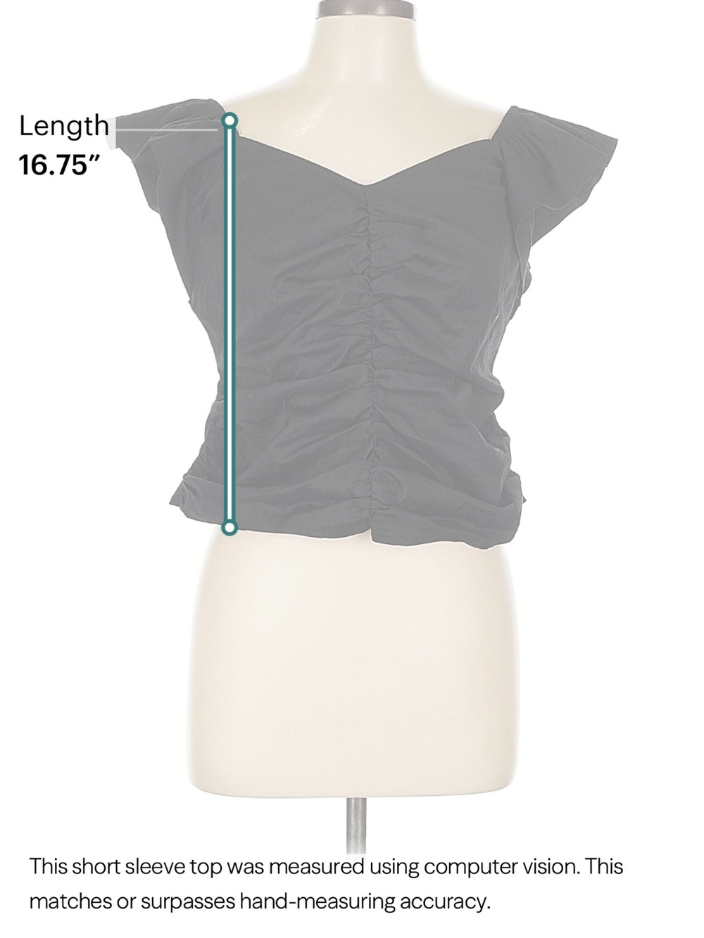 White House Black Market Black Ruched V-Neck Cap Sleeve Top - Picture 5 of 5